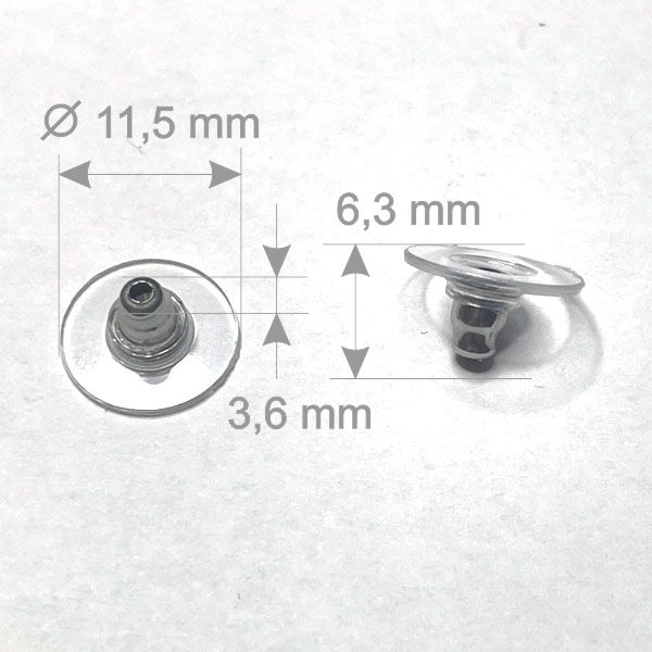 200 db Orvosi fém stopper szilikon  tárcsával beszúrós fülbevalóhoz